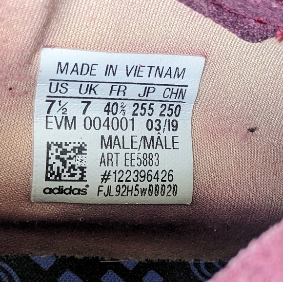 Adidas Nite Jogger sneaker neon red coral grey suede EUC mens 7.5 womens 9 - Picture 7 of 9